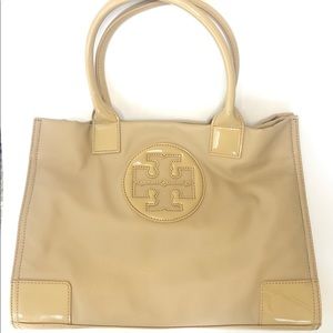 Tory Burch Canvas and Patent Leather Tote
